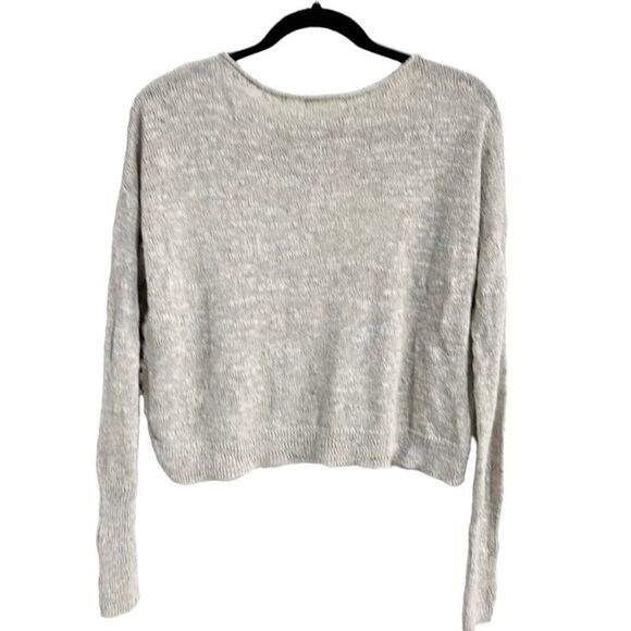 Hollister, gray and burgundy cropped lightweight sweater, medium/large - Picture 3 of 5